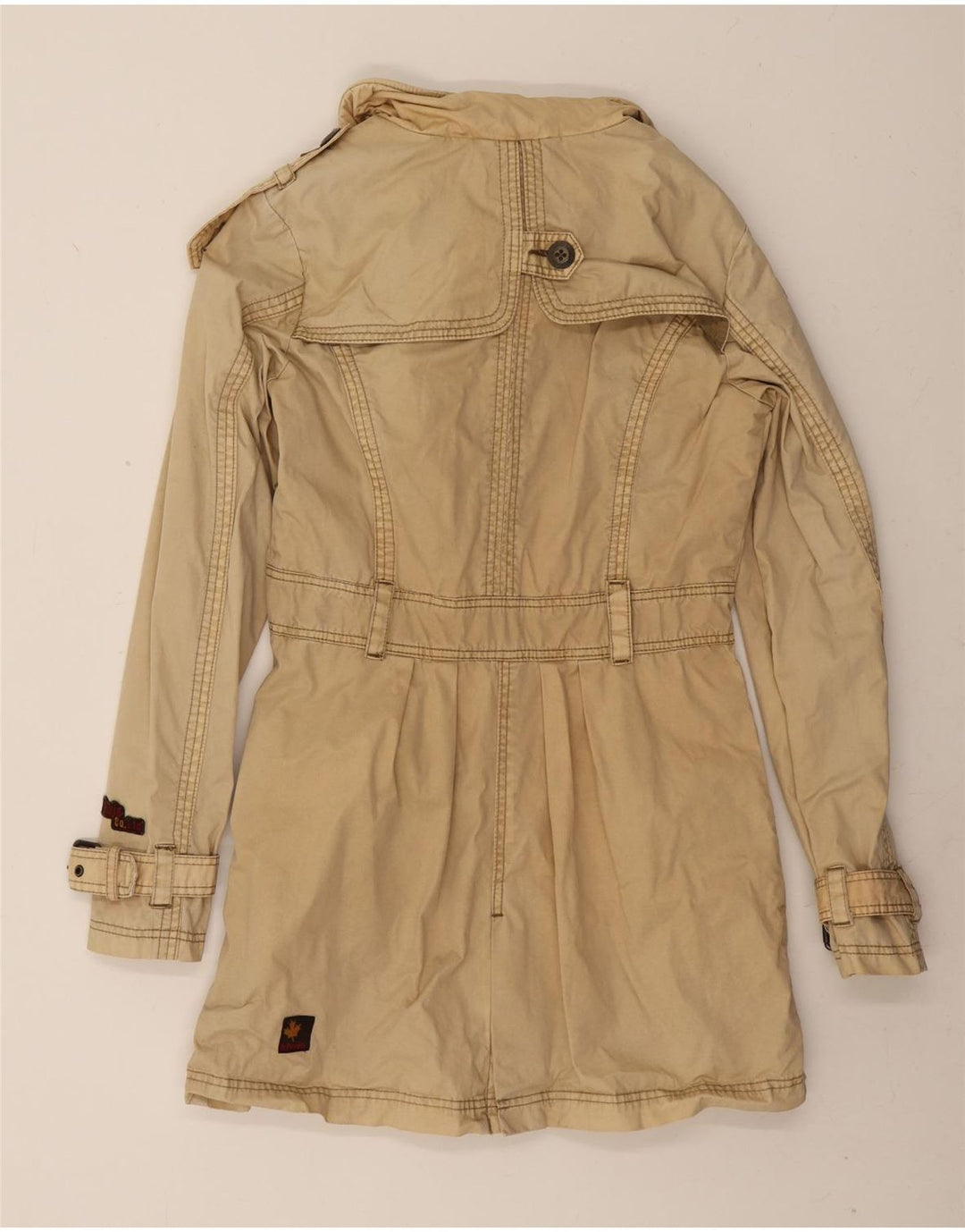 KHUJO Gabardina para mujer UK 44 Algodón beige medio