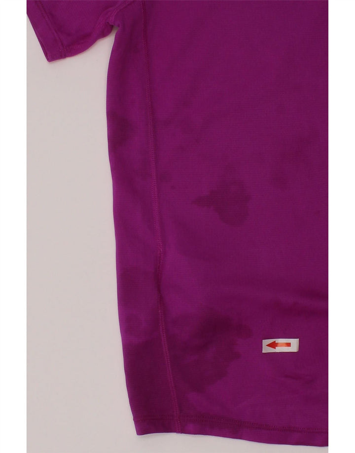 Asics Camiseta para niño Top 10-11 años Small Morado Rayas Poliéster