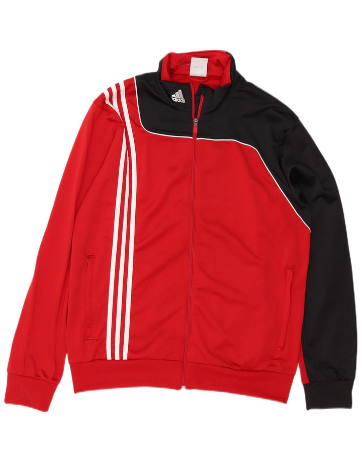 Adidas - Chaqueta de chándal para hombre, talla 44/46, poliéster color rojo grande