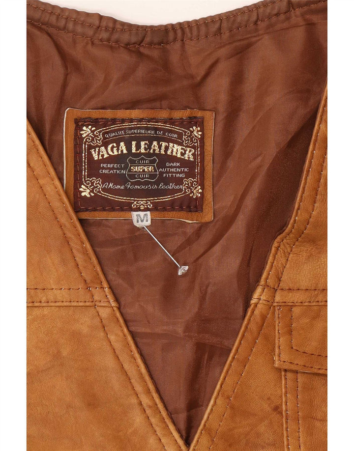 Vintage hombres cuero chaqueta utilitaria Reino Unido 38 marrón medio