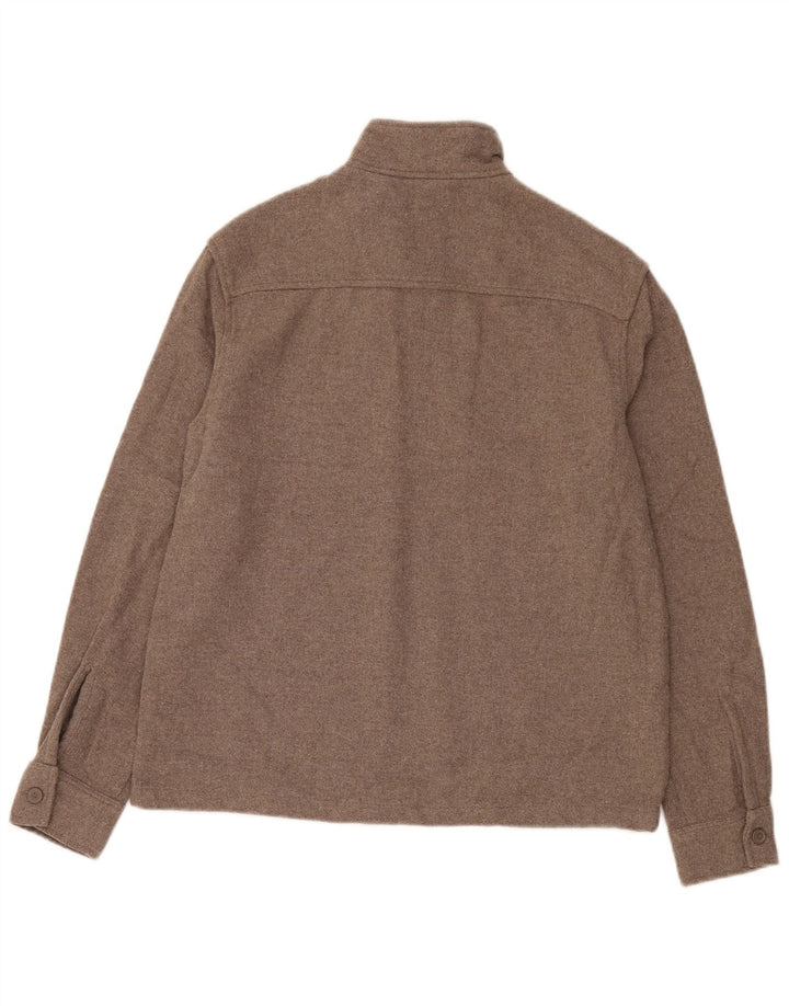 Zara Hombre Jersey Con Cremallera Y Cuello Jersey Pequeño Acrílico Beige