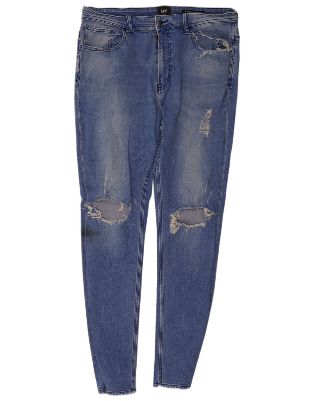 Vaqueros pitillo desgastados para mujer Lee W36 L30 Algodón azul