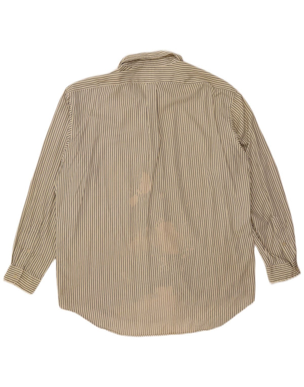 Ralph Lauren Camisa Blake para hombre XL Algodón a rayas beige