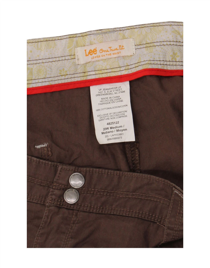 Lee Pantalones cortos cargo para mujer talla grande US 20 XL W40 algodón marrón