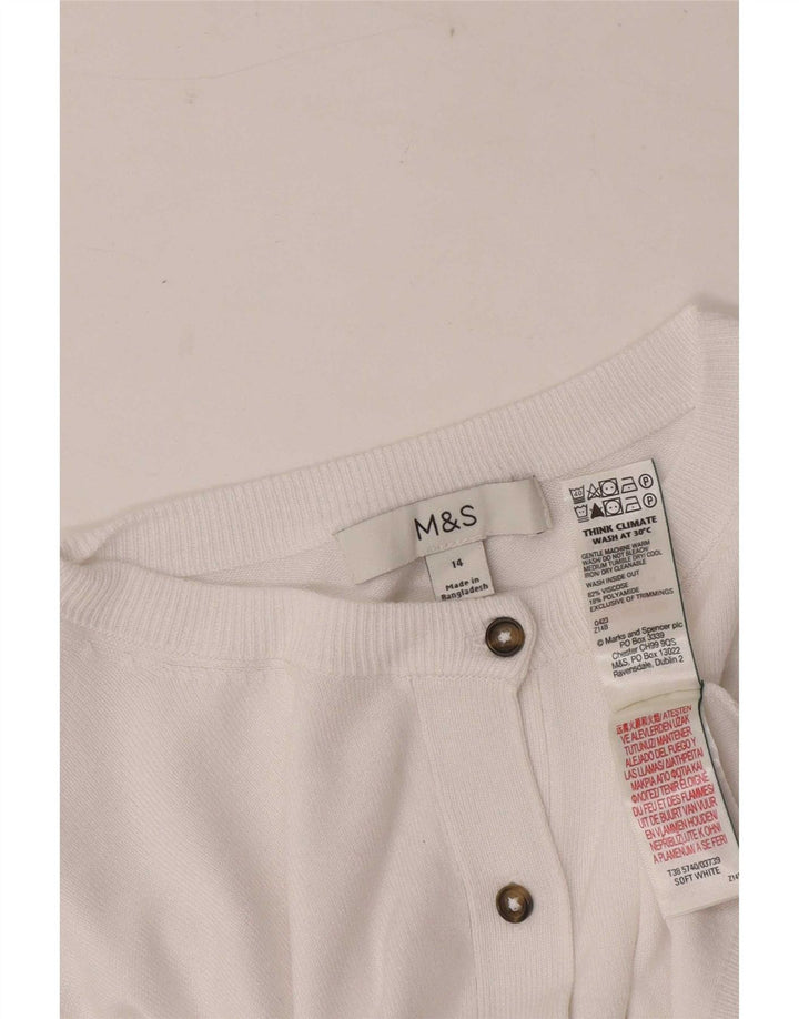 Marks & Spencer - Cárdigan para mujer, talla 40, viscosa blanca mediana