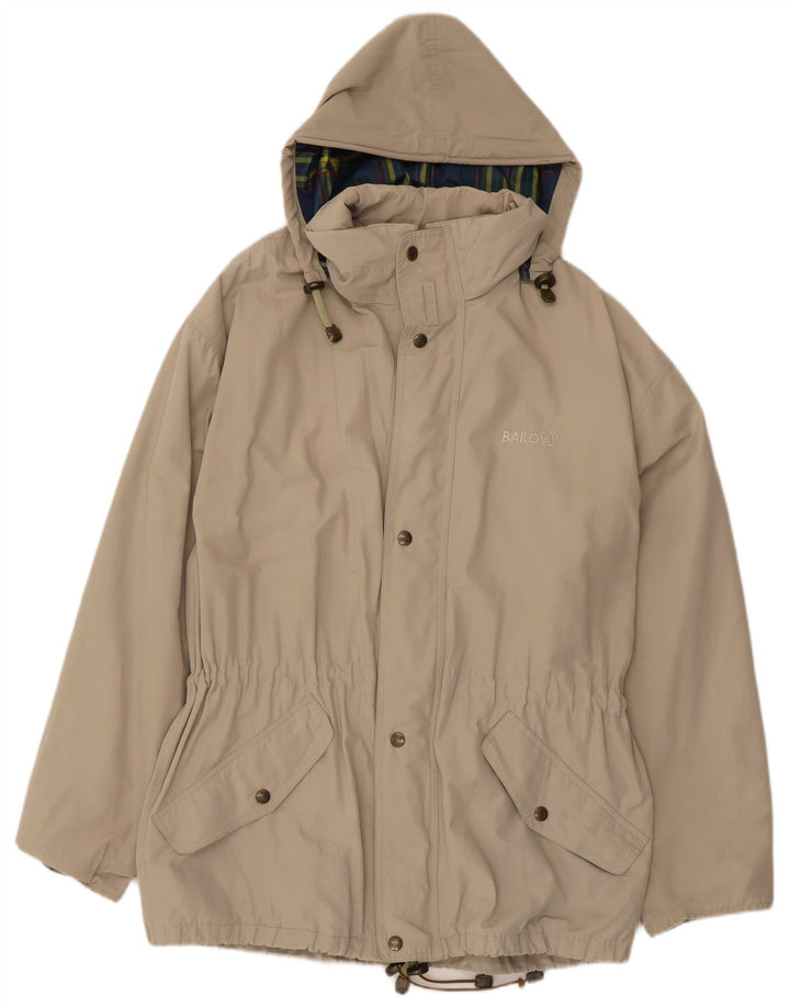 Bailo Chaqueta impermeable con capucha para hombre UK 38 Algodón beige medio