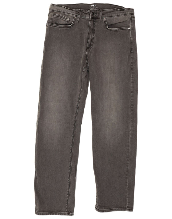 Marks & Spencer Mens Straight Jeans W32 L29 Grey Cotton