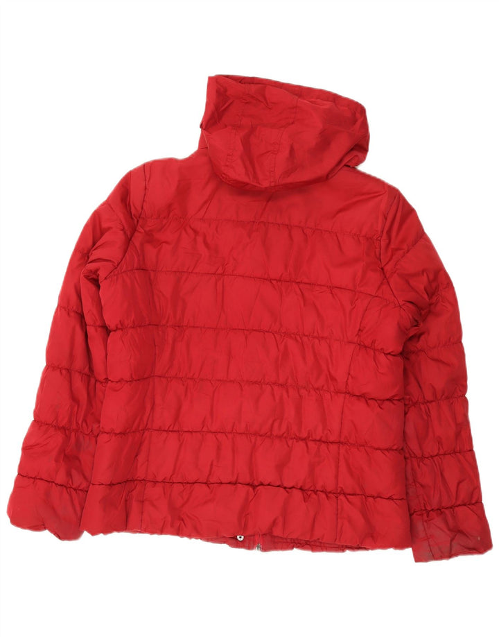 Marks & Spencer Chaqueta acolchada con capucha para mujer UK 44 Poliéster rojo mediano