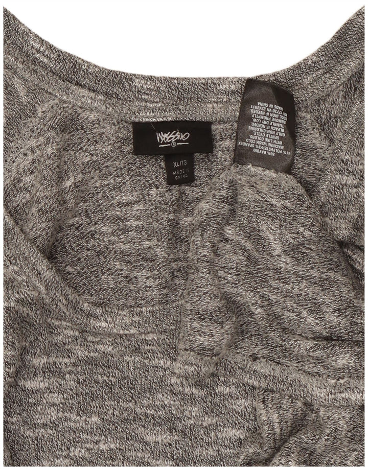 MOSSIMO Jersey Asimétrico con Cuello Redondo para Mujer UK 40 XL Gris Moteado