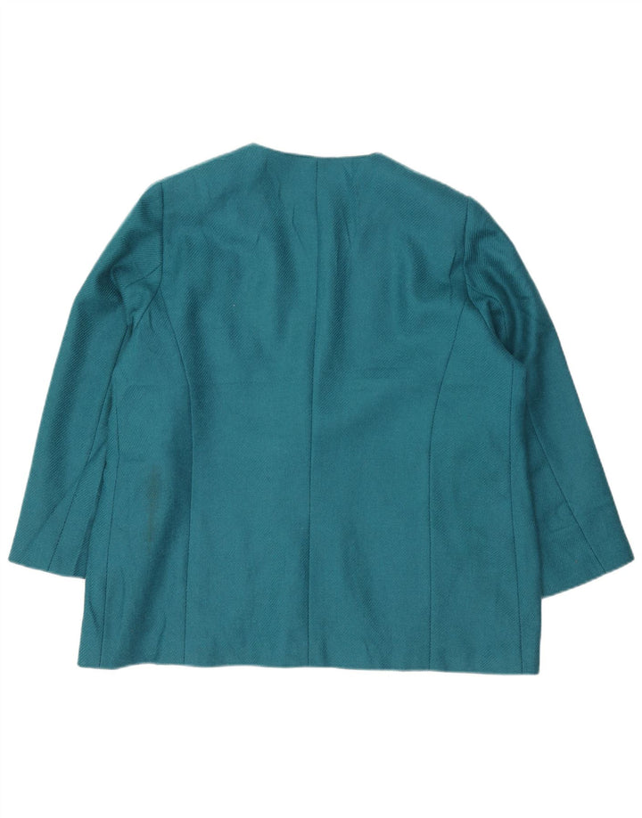 Luisa Spagnoli Chaqueta tipo blazer con 1 botón para mujer UK 20 2XL Lana azul