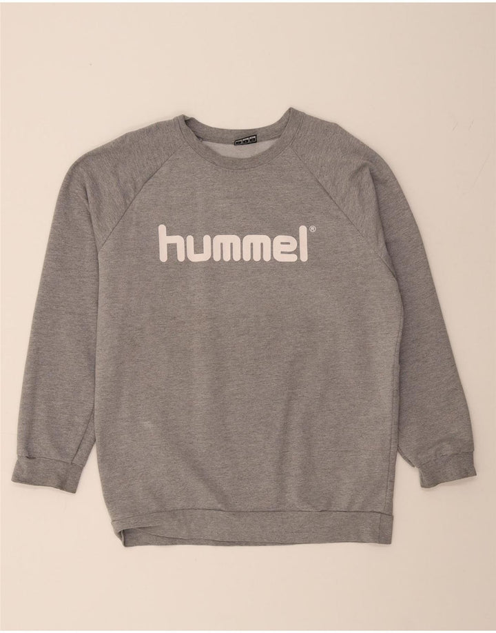 HUMMEL Mens Graphic Sweatshirt Jumper Large Grey Cotton Vintage Hummel and Second-Hand Hummel from Messina Hembry 