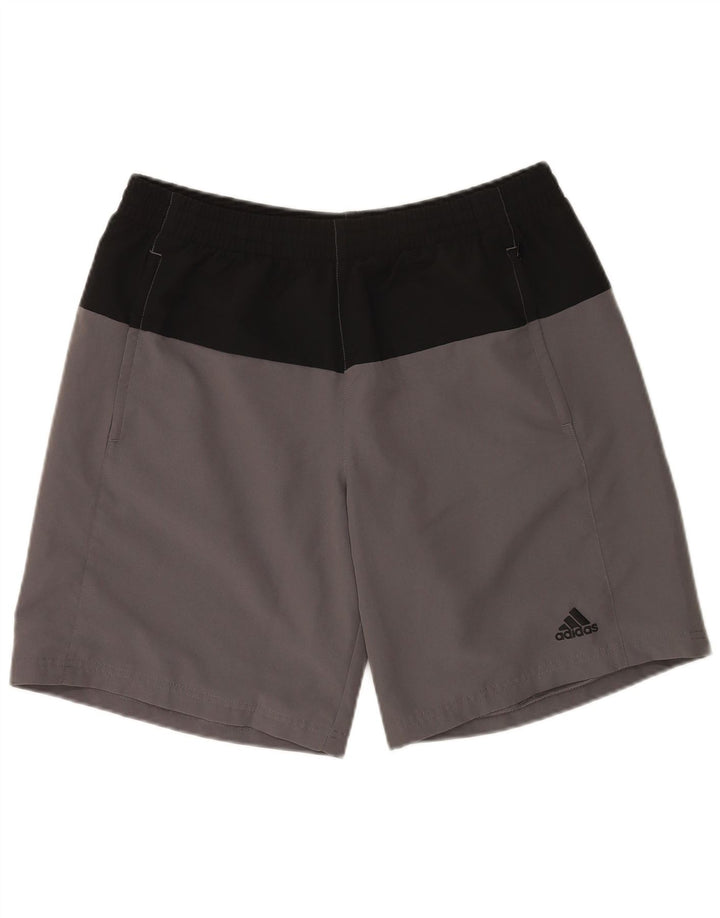 Adidas - Pantalones cortos deportivos para hombre, poliéster, color gris grande