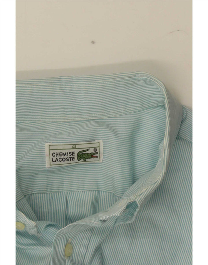 Camisa Lacoste Manga Corta Hombre Talla 42 Grande Azul