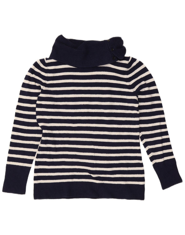 Gap Jersey de cuello vuelto para mujer UK 46 Large Algodón a rayas azul marino