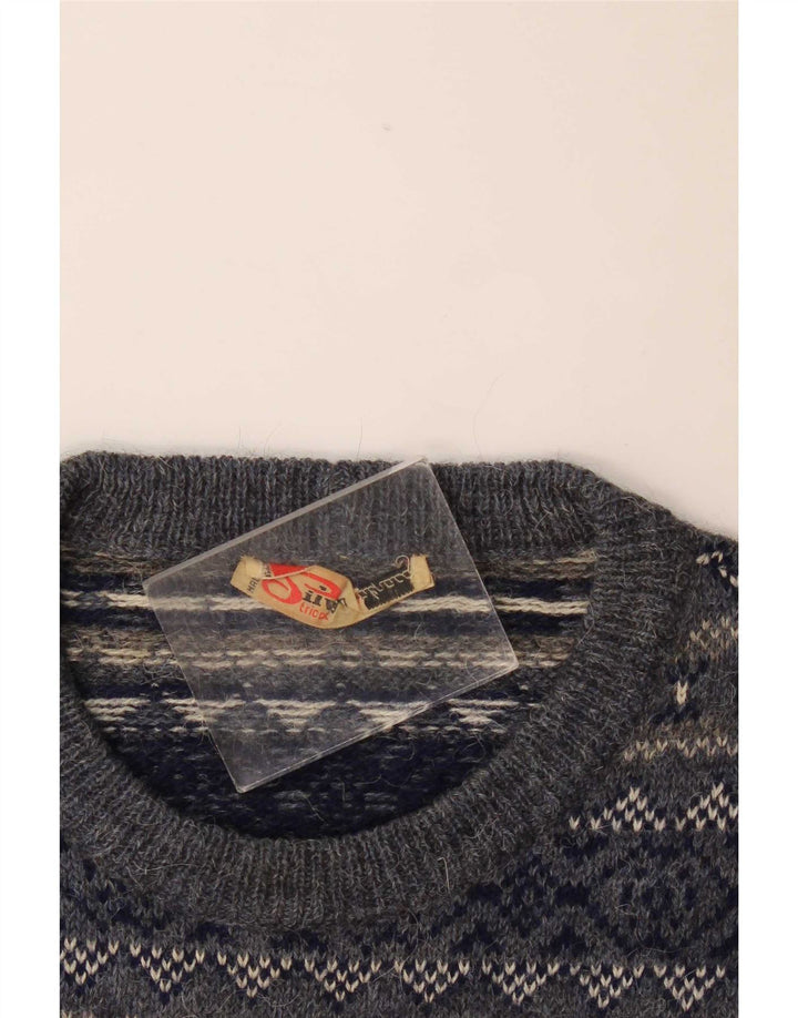 Silvy - Jersey de cuello redondo para hombre IT 50 mediano azul marino Fair Isle