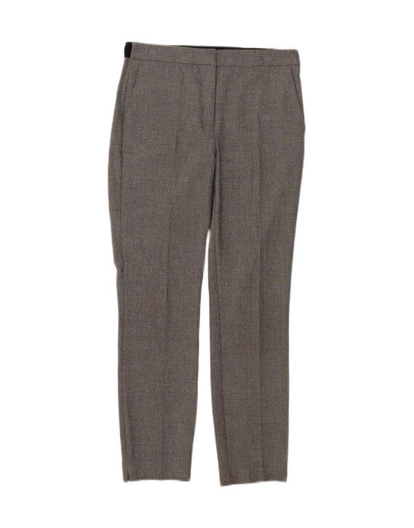 Zara Mujer Pantalón De Traje Slim Small W26 L27 Poliéster Gris