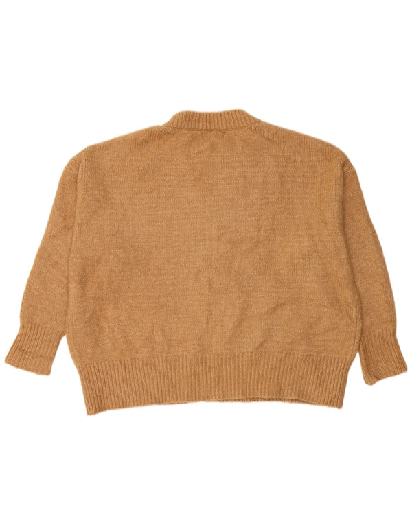 Zara Suéter De Cuello Redondo De Gran Tamaño para Mujer UK 44 Acrílico Marrón Medio