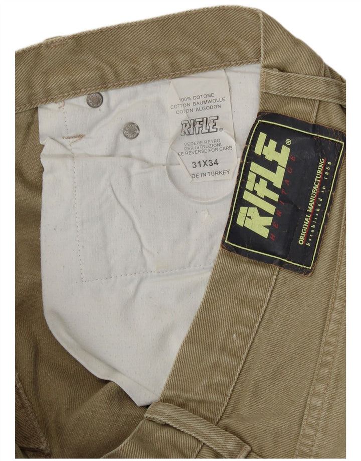 Pantalones informales rectos para hombre Rifle W31 L29 Algodón beige