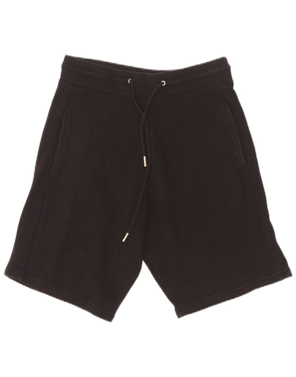 Zara Mujer Pantalones Cortos Deportivos UK 10 Pequeño Algodón Negro