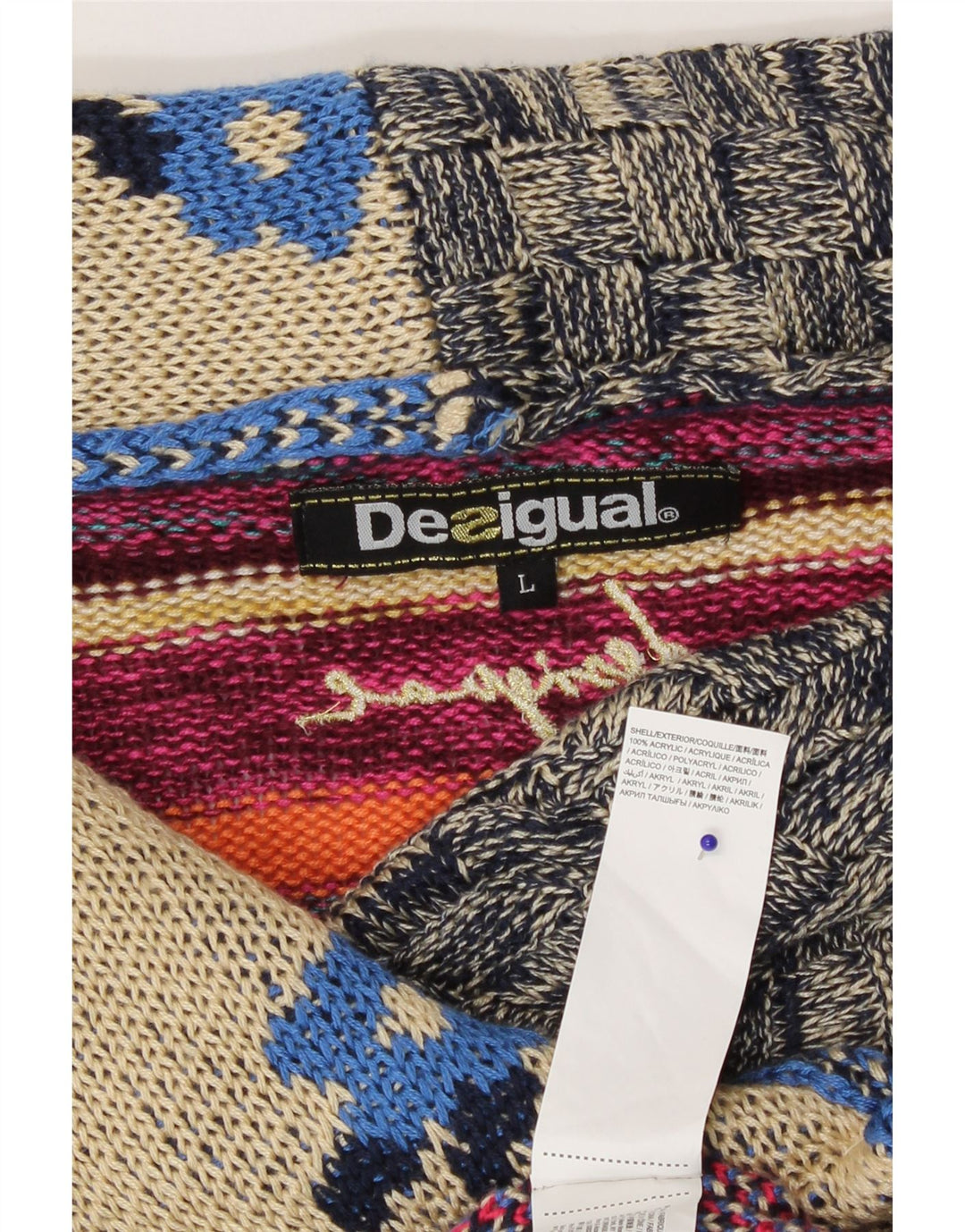 Desigual - Cárdigan para mujer, talla 40, talla grande, multicolor