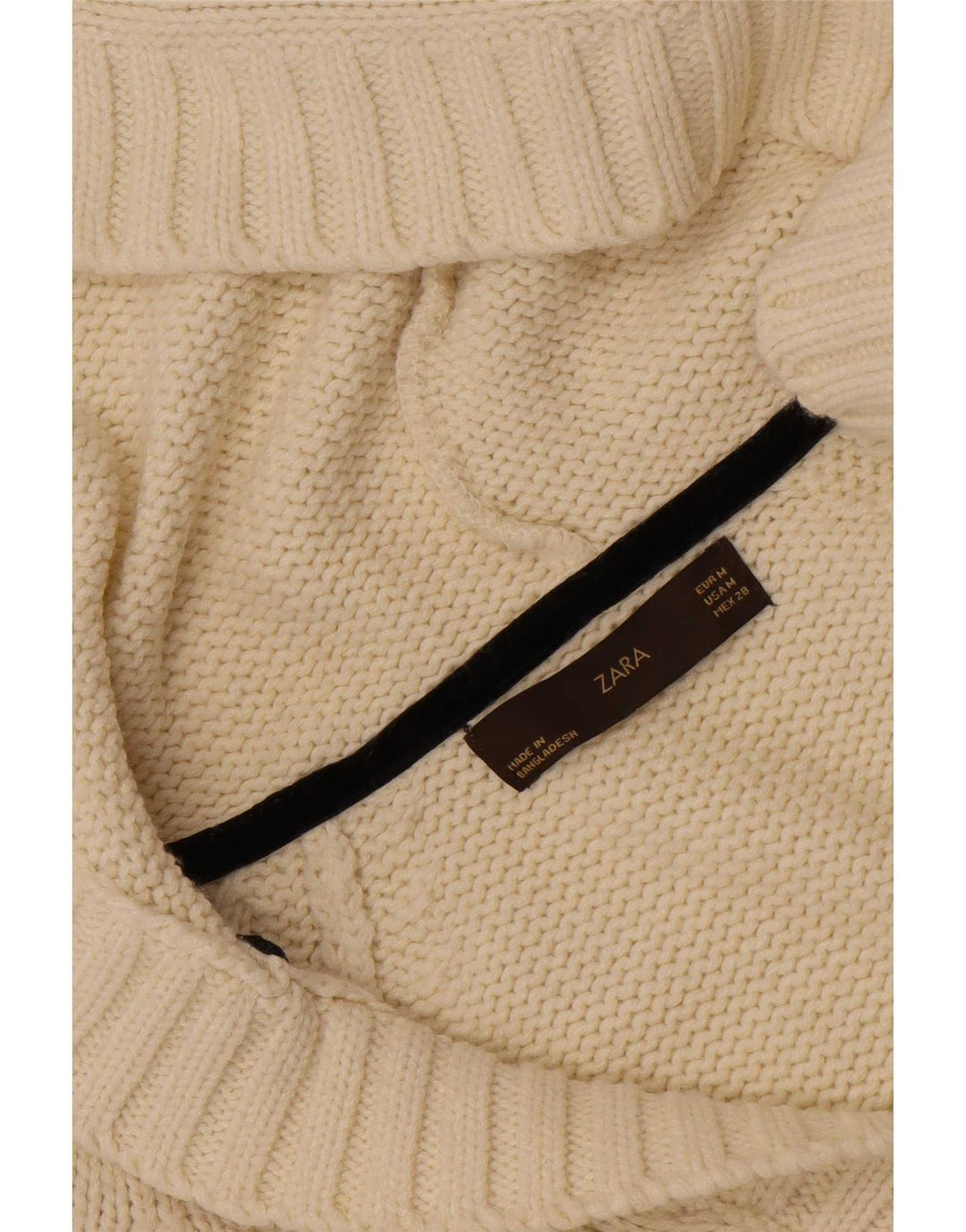 Zara - Jersey con capucha para mujer, talla 40, talla mediana, color blanco apagado