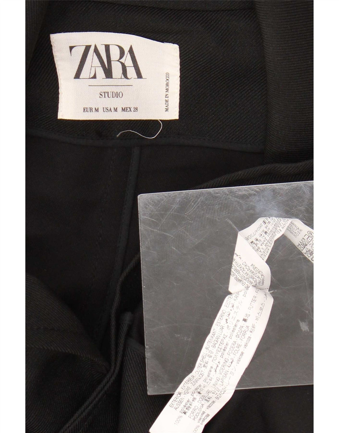 Zara Chaqueta tipo blazer extragrande con 2 botones para mujer UK 44 Mediana Poliéster negro