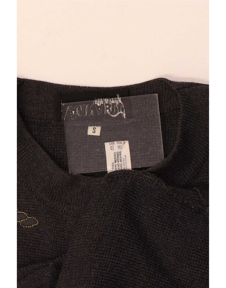 Vintage mujer oversized Cardigan suéter Reino Unido 10 pequeña lana gris