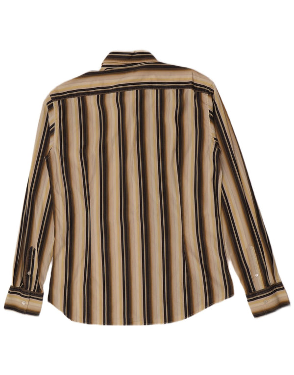 Ted Baker Camisa para hombre Talla 6 2XL Algodón a rayas beige