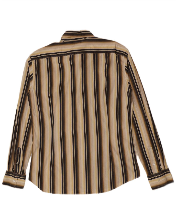 Ted Baker Camisa para hombre Talla 6 2XL Algodón a rayas beige