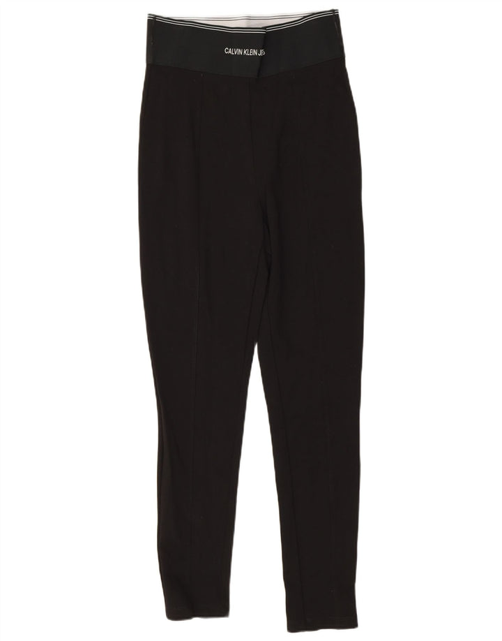 Calvin Klein Leggings gráficos para mujer UK 8 Small Viscosa negra