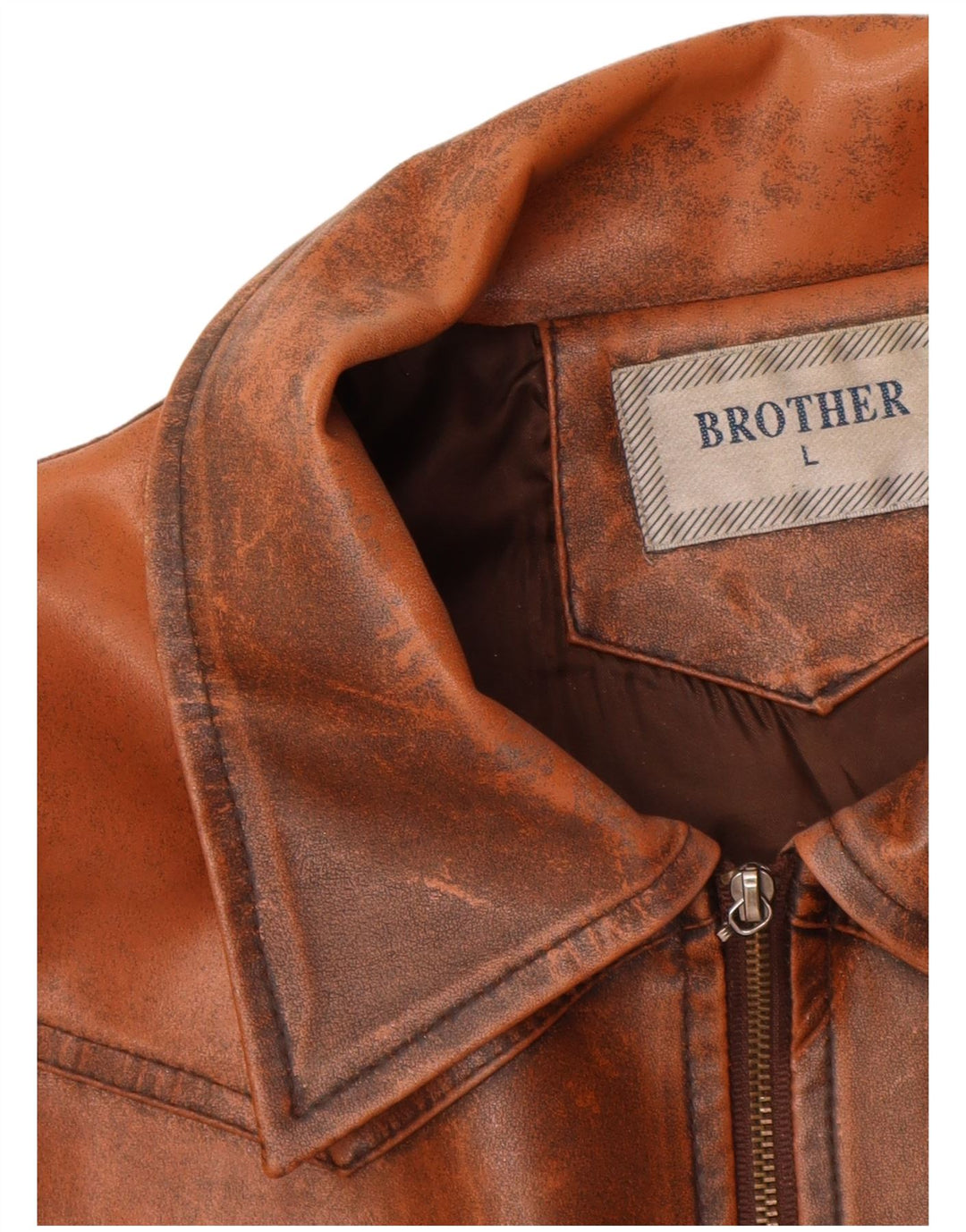 VINTAGE Chaqueta de cuero para mujer Reino Unido 14 Marrón grande