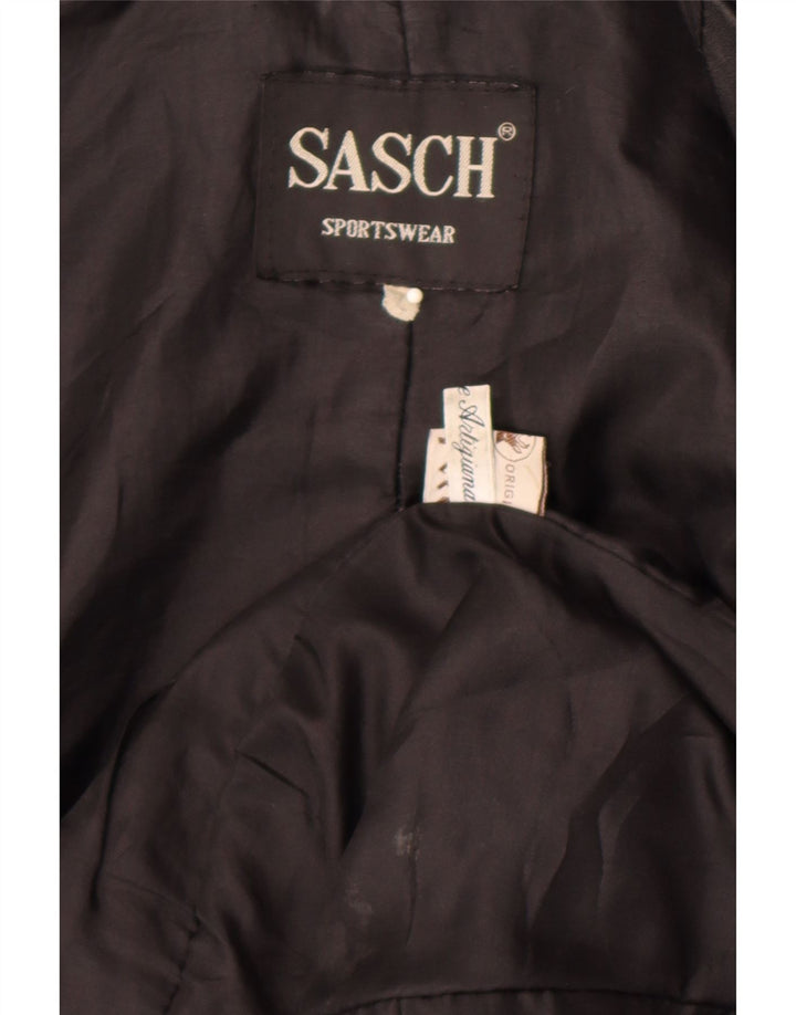 Sasch Chaqueta de cuero para mujer Reino Unido 44 Grande Cuero negro