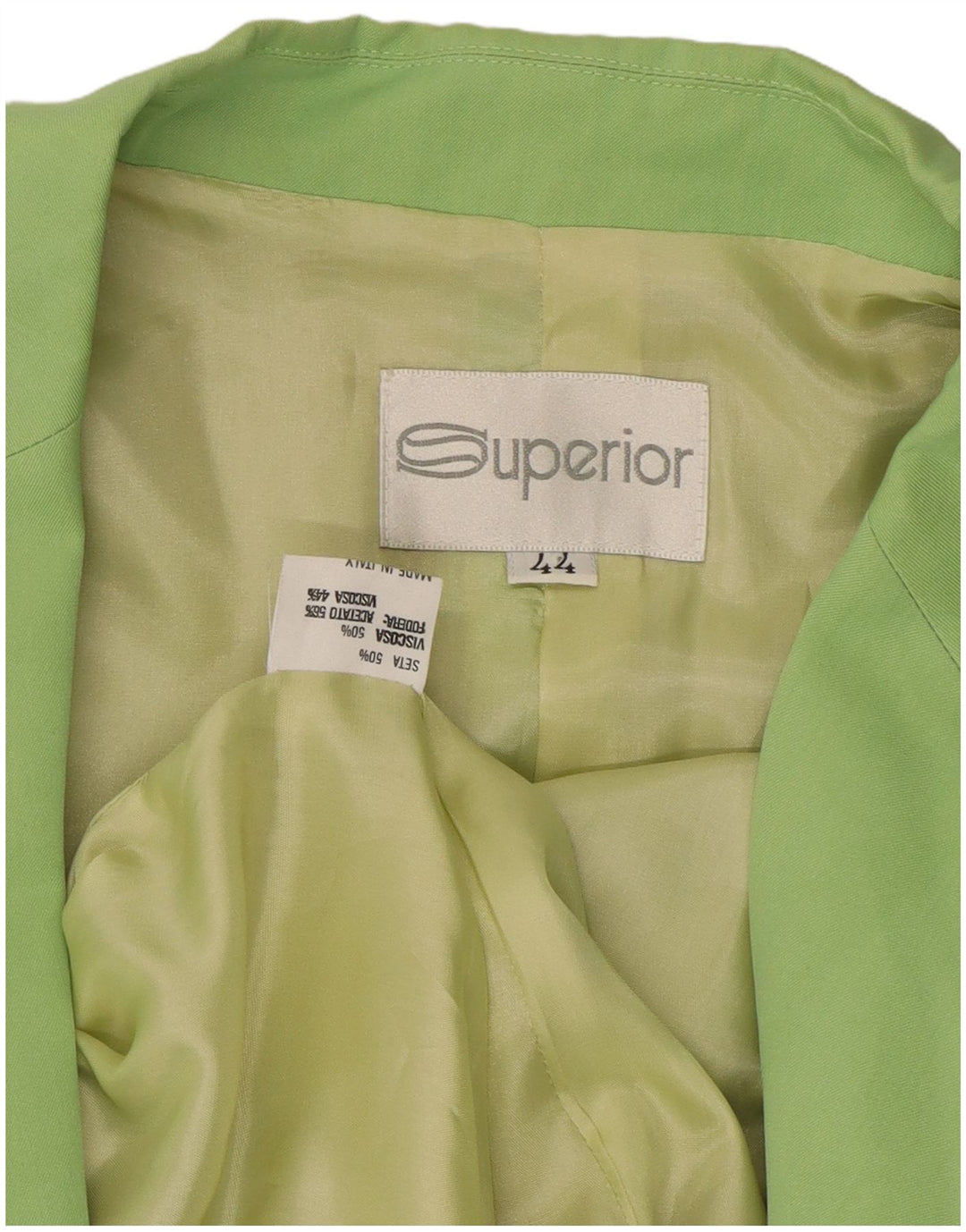Chaqueta tipo blazer de mujer SUPERIOR con doble botonadura IT 44 Seda verde medio