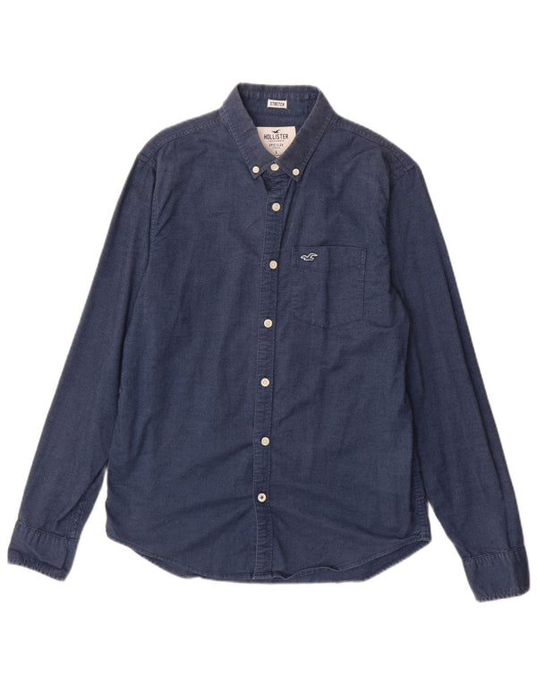 Camisa Hollister Hombre Pequeña Algodón Azul Marino