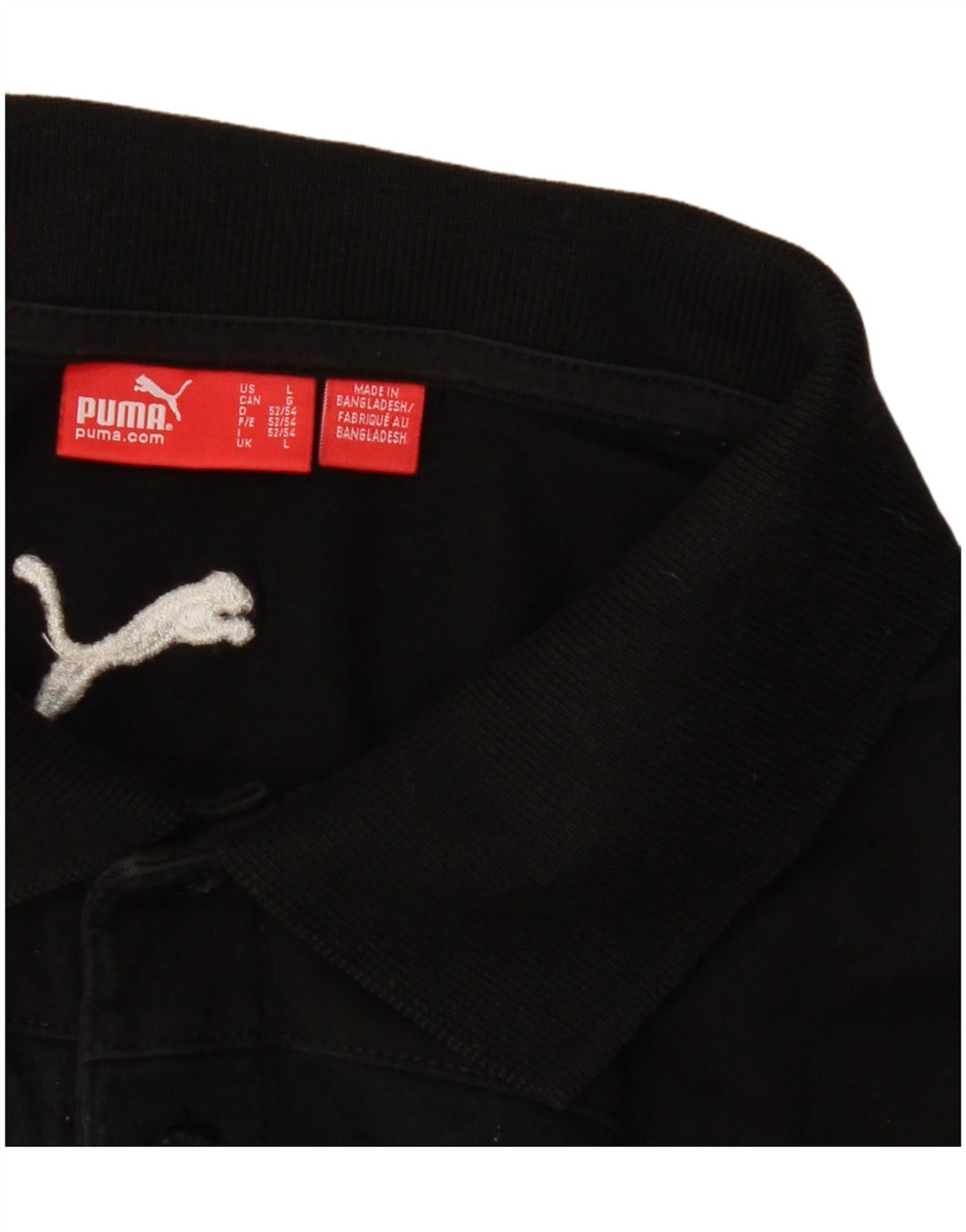 Puma Polo para hombre grande de algodón negro