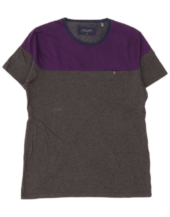 Ted Baker - Camiseta para hombre, talla 3, algodón color block, color gris medio