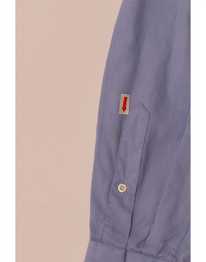 Roccobarocco Camisa para hombre Talla 42 16 1/2 Algodón azul grande