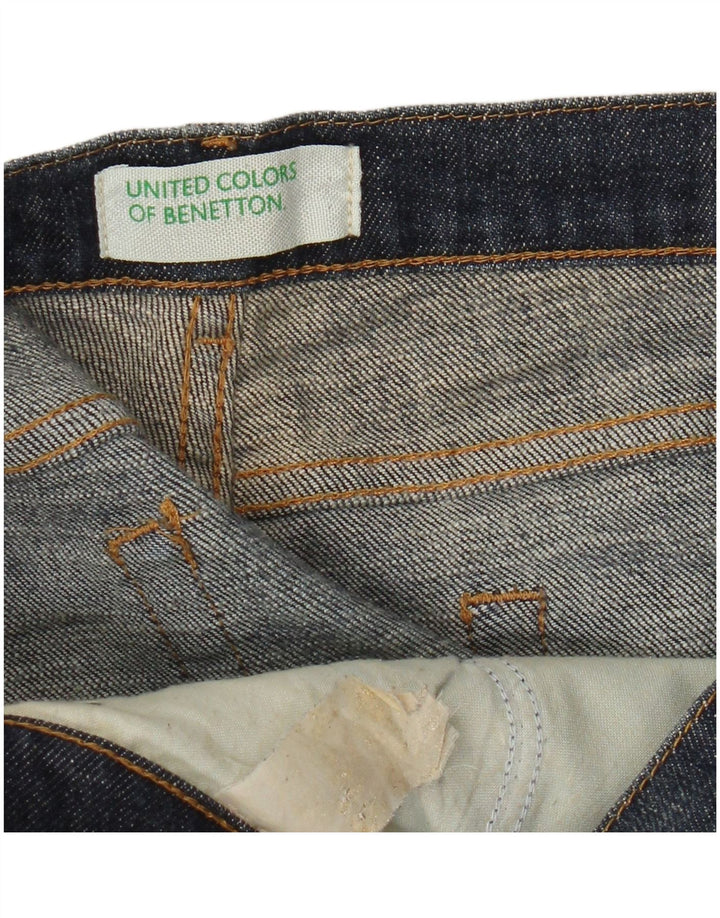 Benetton Vaqueros Cropped Mujer W32 L25 Azul