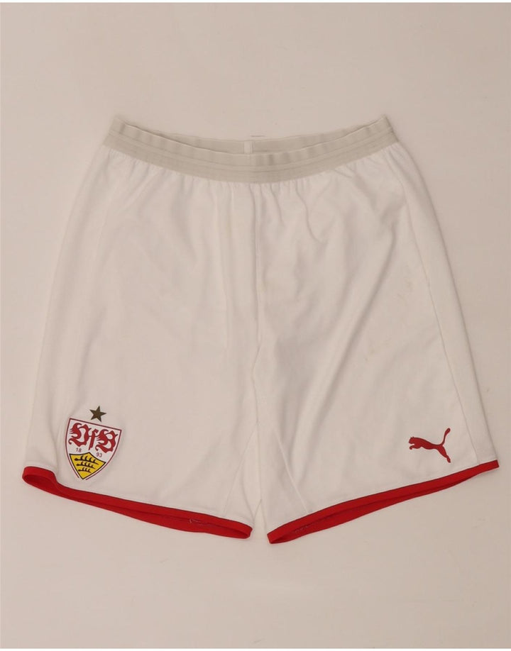 PUMA Pantalones cortos deportivos para hombre poliéster blanco mediano