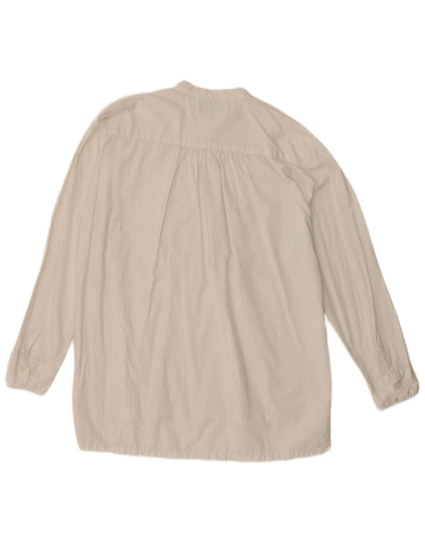 Charro Blusa de manga larga para mujer UK 40 XL Viscosa floral blanca