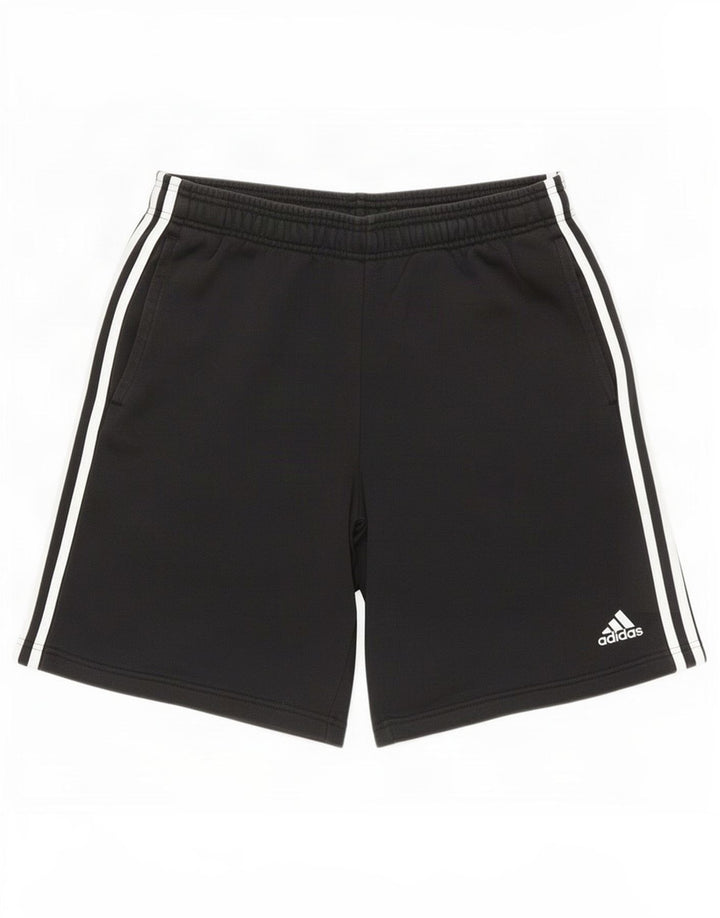 Adidas - Pantalones cortos deportivos para hombre, algodón negro mediano