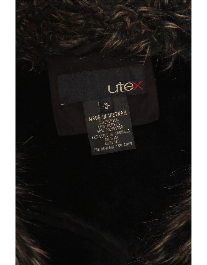 Utex Chaqueta Sherpa para mujer Reino Unido 14 Acrílico marrón medio