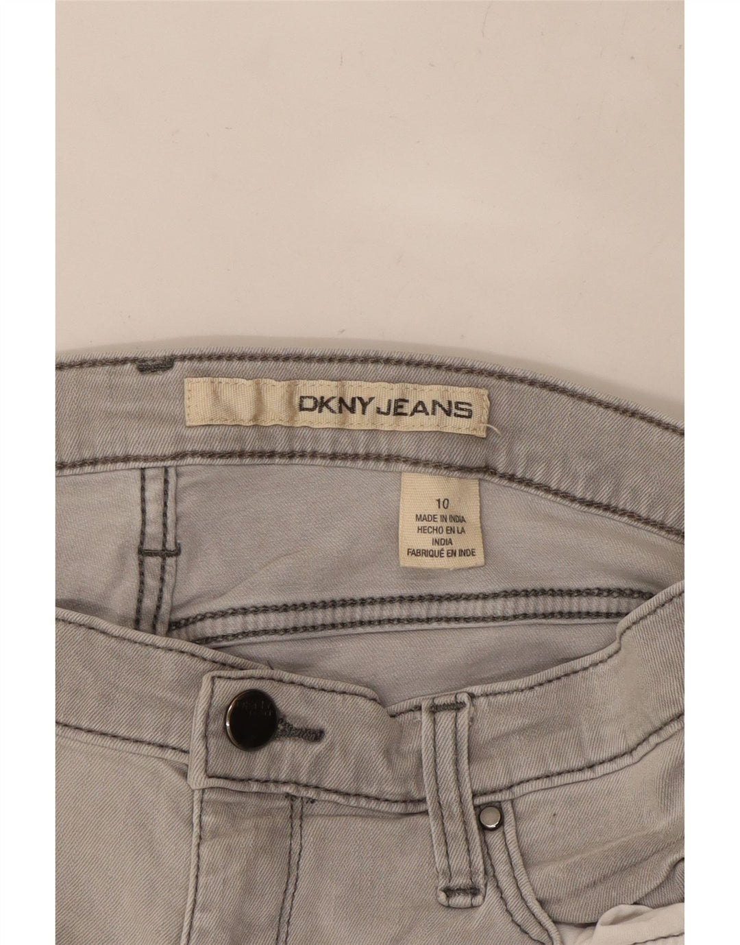 DKNY Pantalones cortos de mezclilla para mujer US 10 grande W27 algodón gris