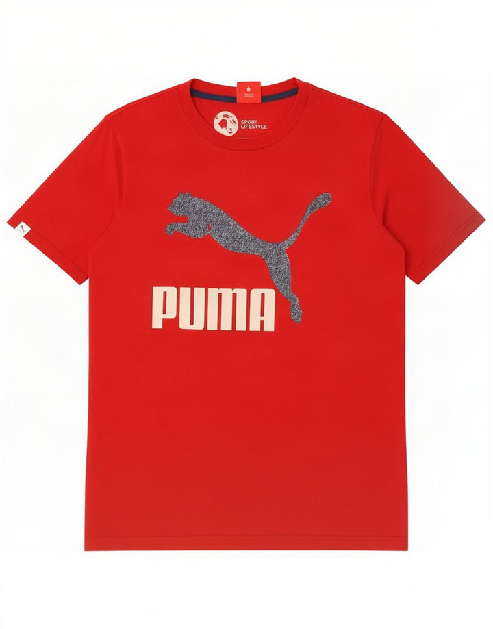 Puma - Camiseta gráfica para hombre, parte superior de algodón rojo mediano