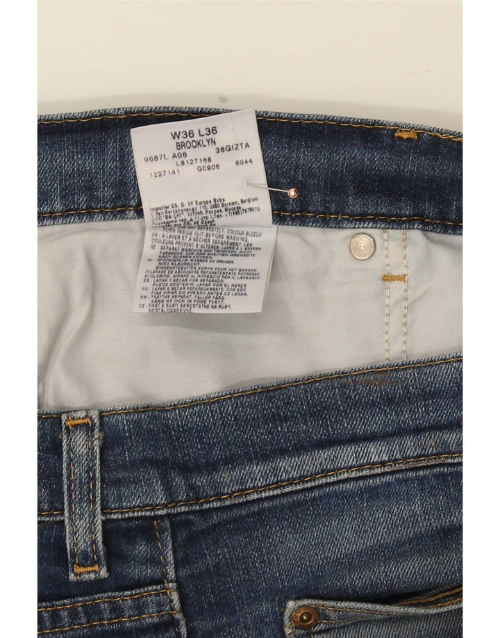 Vaqueros Lee Brooklyn Rectos para Hombre W36 L28 Algodón Azul
