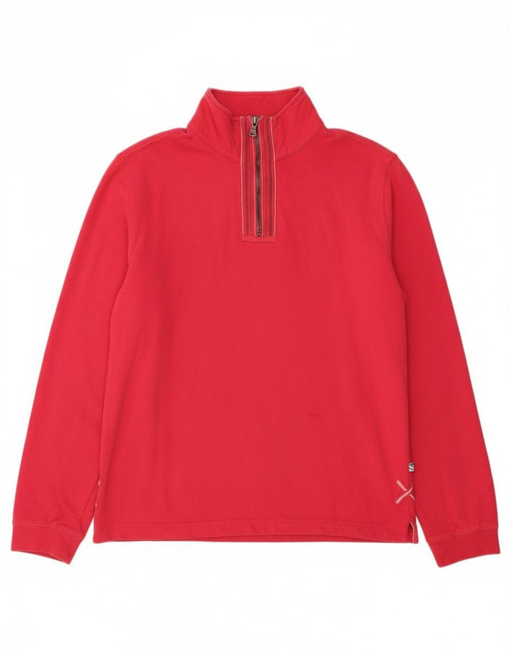 White Stuff Sudadera con cuello y cremallera para mujer, talla 42, algodón rosa mediano
