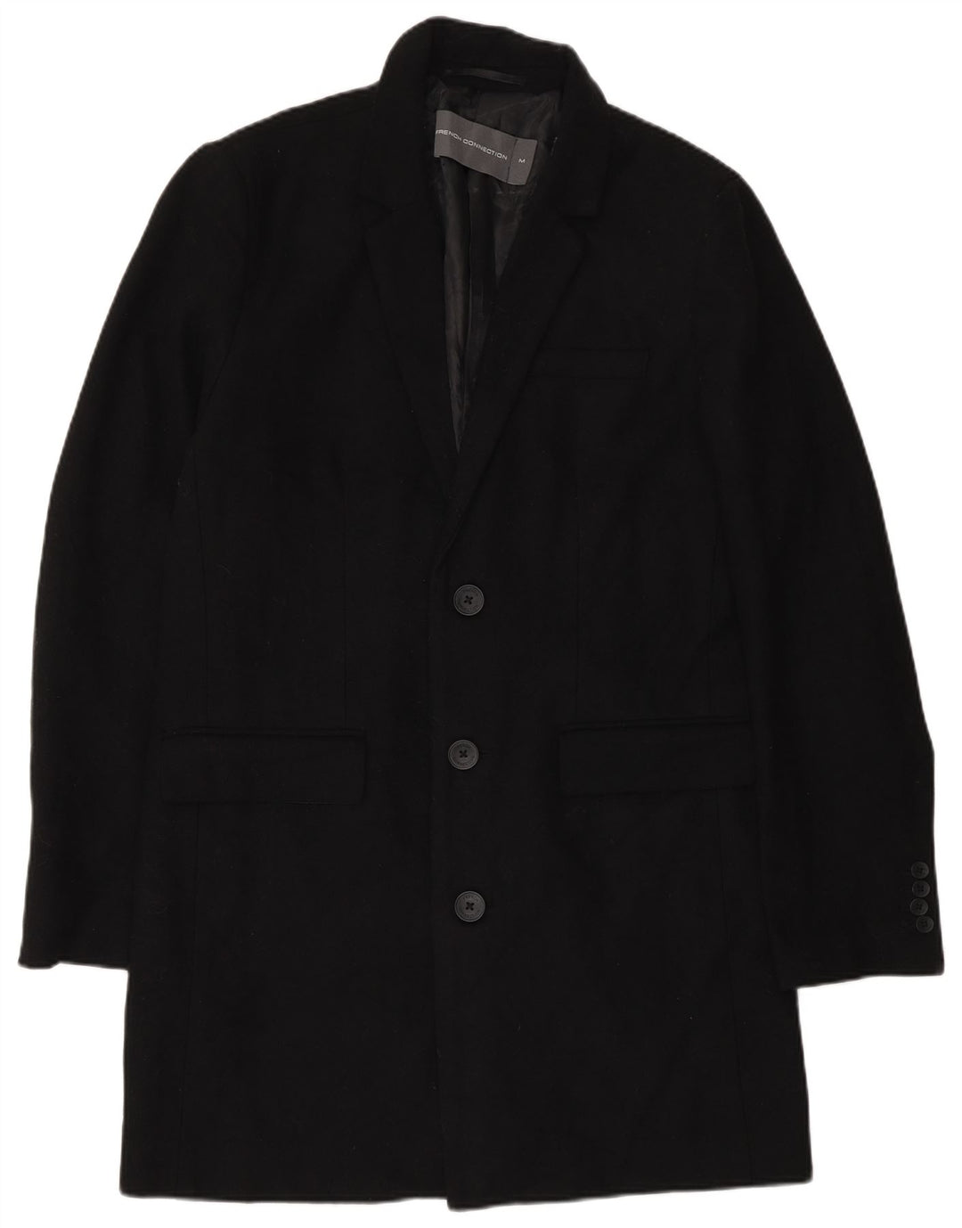 Abrigo para hombre French Connection UK 38 Lana negra mediana