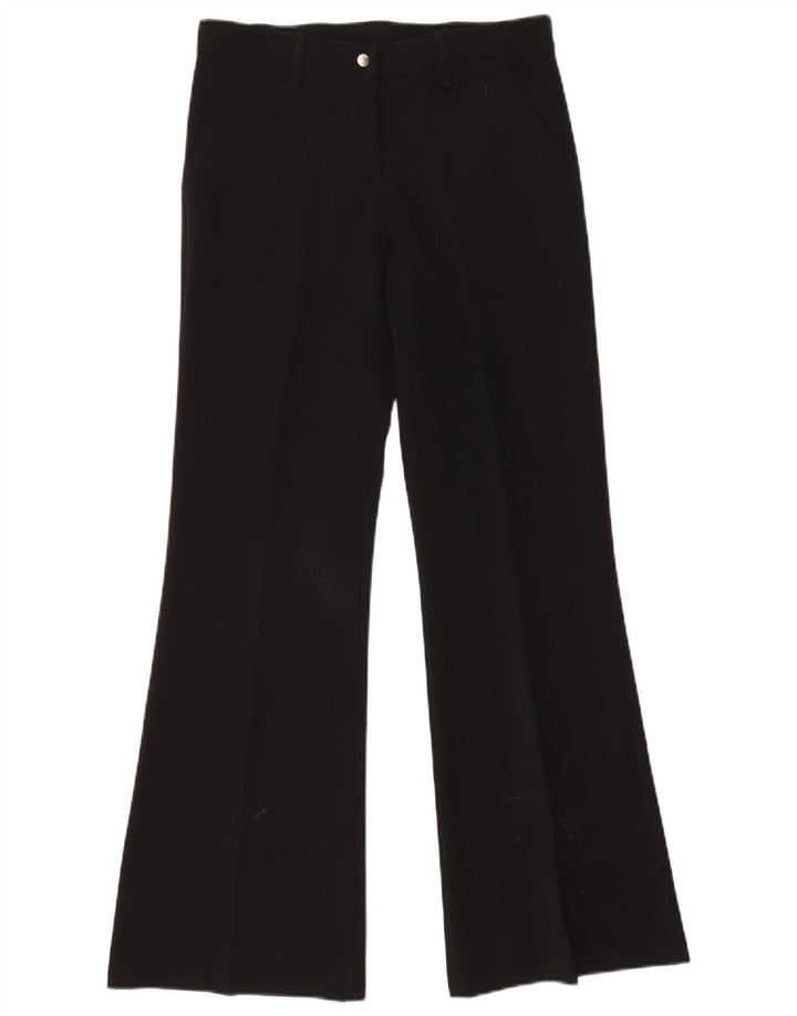 VINTAGE Pantalón Chino Bootcut Mujer Medio W30 L32 Poliéster Negro