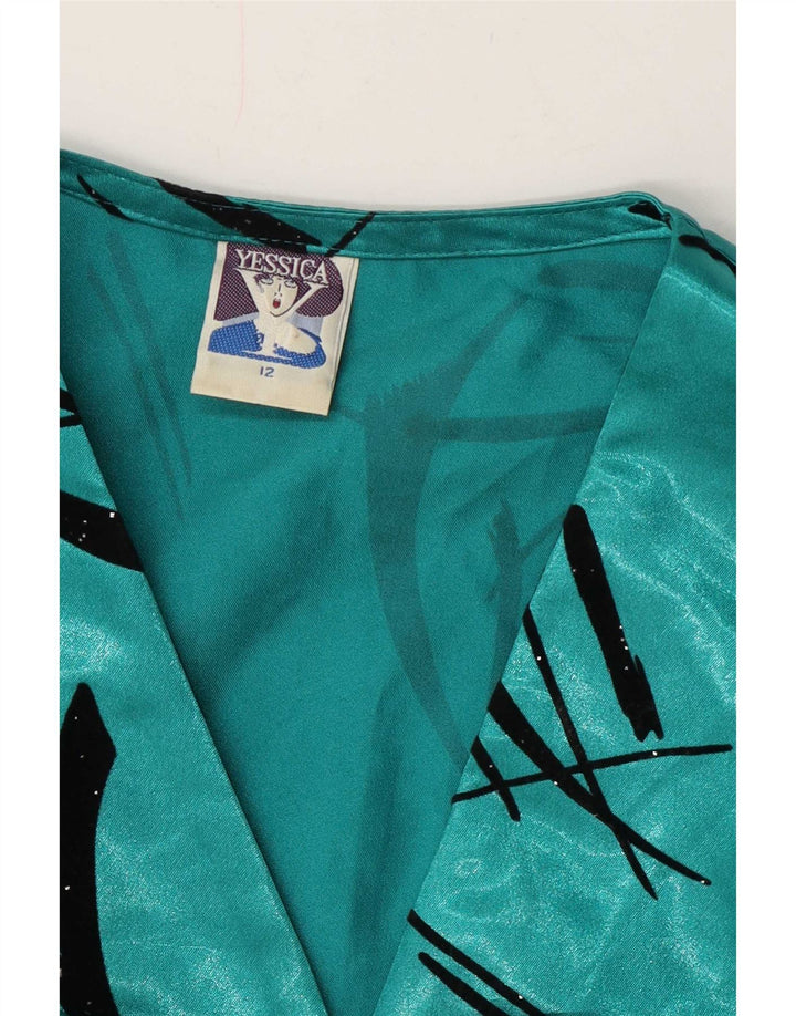 Yessica Blusa camisera con estampado abstracto para mujer UK 42 Poliéster verde medio
