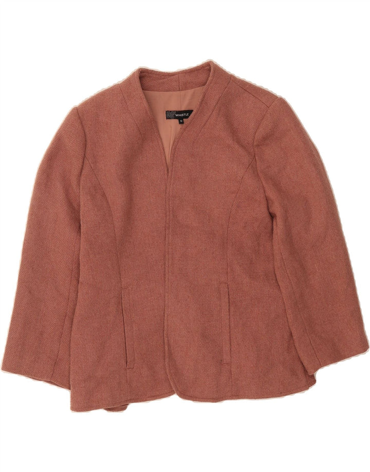 WHISTLE Womens 3/4 Sleeve Open Blazer Jacket UK 12 Medium  Maroon Vintage Whistle and Second-Hand Whistle from Messina Hembry 